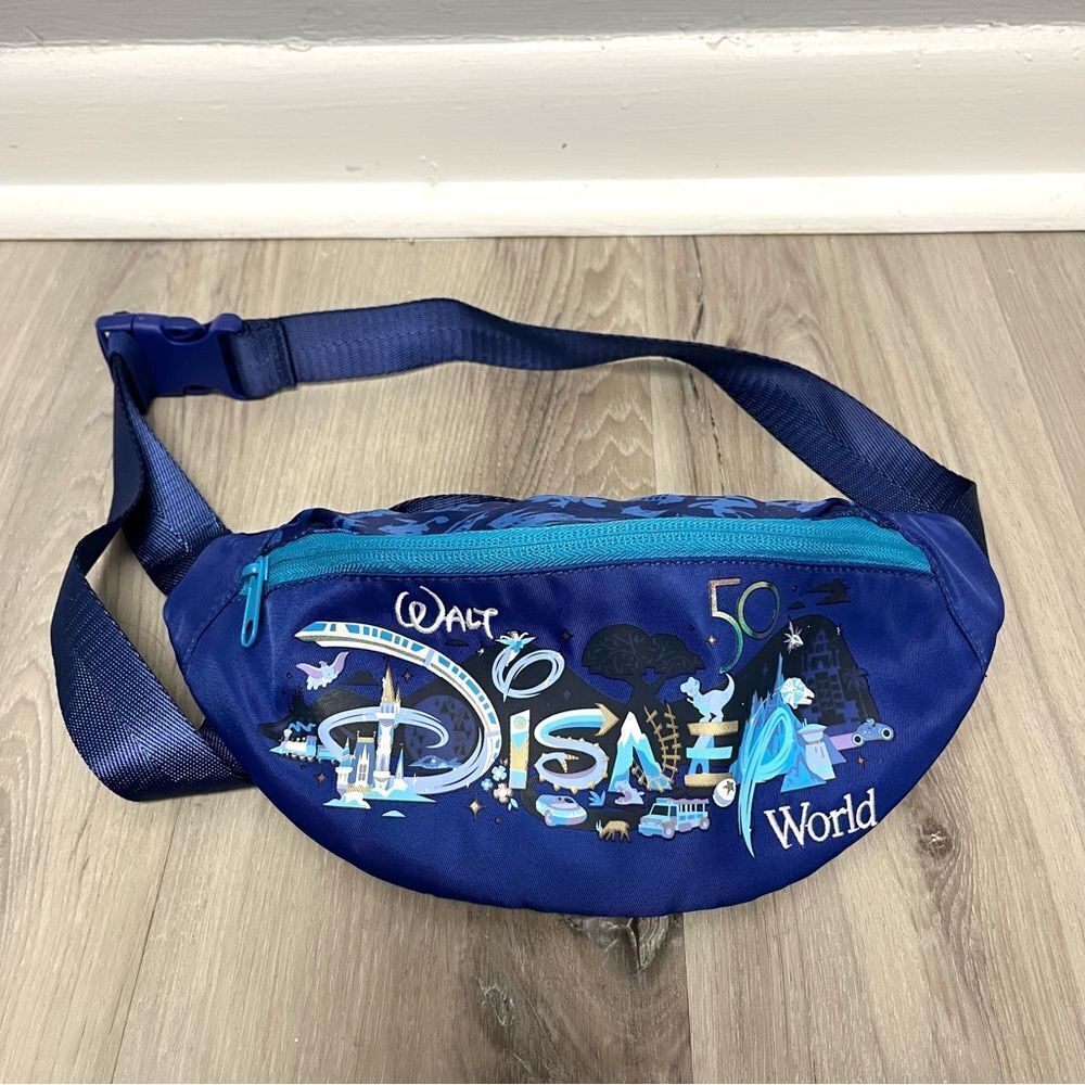 Walt Disney World 50th Anniversary Blue Fanny Pack‎ Belt Bag